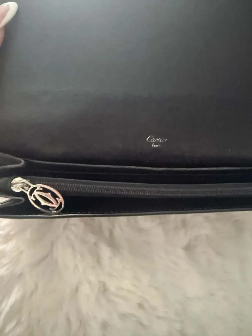 Cartier Happy Birthday Patent Leather Long Wallet with Chain